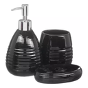 Ver imagem 1 de Conjunto 3 Peças Lavabo Banheiro Dispenser Líquido Escova