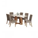 Ver imagem 1 de Mesa Jantar Lins 180 6 Cadeiras Malu Amendoa - Henn