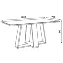 Ver imagem 2 de Mesa Jantar Lins 180 6 Cadeiras Malu Amendoa - Henn