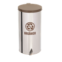 Ver imagem 3 de Lixeira Coleta Seletiva Pedal 75l de Aço Inox - Branco