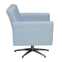 Poltrona Decorativa Jade Base Giratória de Alumínio Para Escritório Linho Cinza - 4