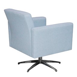 Poltrona Decorativa Jade Base Giratória de Alumínio Para Escritório Linho Cinza - 3