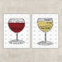 Ver imagem 2 de Kit 2 Quadros Vinho Branco E Vinho Tinto 45x34cm - com vidro:Madeira branca