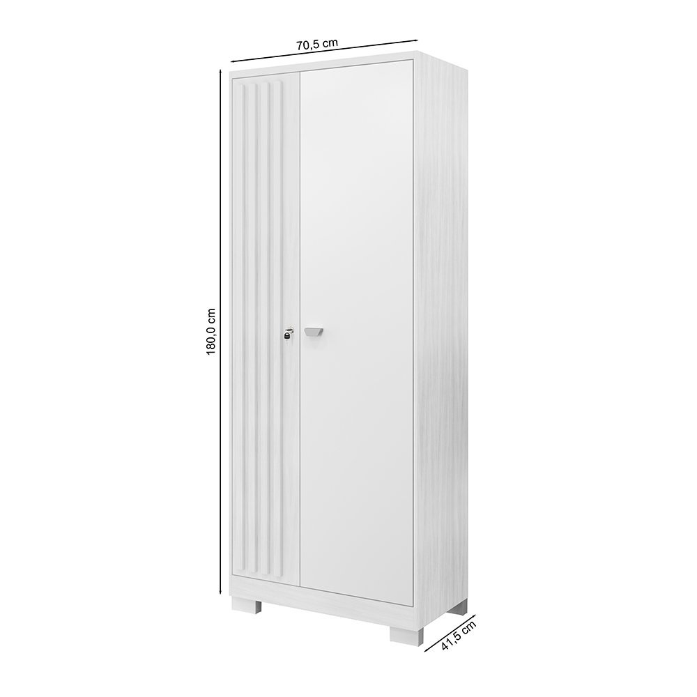 Guarda Roupa Solteiro 2 Portas Stella I01branco Clique Chique - 8