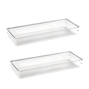 Ver imagem 2 de KIT 2 Cestas Organizadoras Gaveta Armário MULTIUSO 2,5 Litros 38,3x15,4x5,6 cm CRISTAL 1580 PLASVALE
