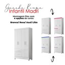 Ver imagem 3 de Guarda Roupa Solteiro Madri e Armário Multiuso New Íris Branco Brilho - Moval