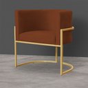 Ver imagem 3 de Kit 2 Poltronas Decorativa Sala de Estar Luana Base Gold Veludo Terracota - Montanaris Decor Md Mont