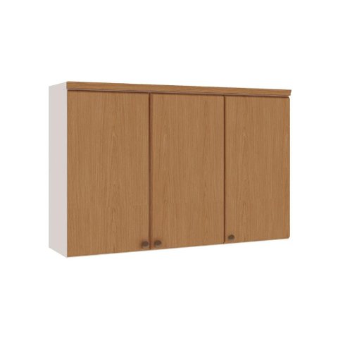 Armário Aéreo 120cm 100% Mdf com 3 Portas Modulado Cor:branco Fosco/ Teka Soho