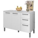 Ver imagem 1 de Balcao com Tampo 3p 2g 120 Cm Mad Versalhes Branco Supremo Ktp