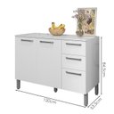Ver imagem 3 de Balcao com Tampo 3p 2g 120 Cm Mad Versalhes Branco Supremo Ktp