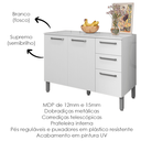Ver imagem 4 de Balcao com Tampo 3p 2g 120 Cm Mad Versalhes Branco Supremo Ktp