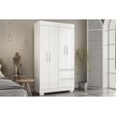 Ver imagem 1 de Guarda Roupa Solteiro 4 Portas e 2 Gavetas Maya Branco - Acp