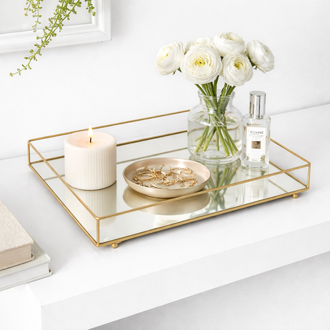 Bandeja Decorativa Helo 30x40cm Dourado