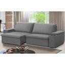 Ver imagem 2 de Sofá Retrátil Reclinável 3 Lugares 245cm Baluart F05 Veludo Prata - Mpozenato