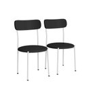Ver imagem 2 de Kit 2 Cadeiras de Jantar Estofadas Ergonômico 288 Branco e Preto