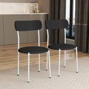 Ver imagem 1 de Kit 2 Cadeiras de Jantar Estofadas Ergonômico 288 Branco e Preto