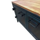 Ver mais imagens de Aparador Baixo com 2 Portas de Ferro Modelo Industrial - Metalon e Madeira Maciça