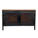 Ver imagem 1 de Aparador Baixo com 2 Portas de Ferro Modelo Industrial - Metalon e Madeira Maciça
