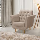 Ver imagem 2 de Kit 4 Poltronas Decorativa Pés Palito em Madeira Playa Linho Bege