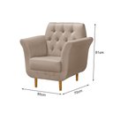 Ver imagem 6 de Kit 4 Poltronas Decorativa Pés Palito em Madeira Playa Linho Bege