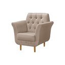 Ver imagem 3 de Kit 4 Poltronas Decorativa Pés Palito em Madeira Playa Linho Bege