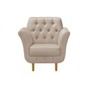 Ver imagem 4 de Kit 4 Poltronas Decorativa Pés Palito em Madeira Playa Linho Bege