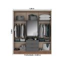 Ver imagem 2 de Guarda Roupa Casal com Espelho, 6 Portas e 3 Gavetas Aspen