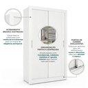 Ver imagem 5 de Guarda-Roupa Solteiro 2 Portas de Correr e 1 Gaveta 200 x 120cm City Yescasa Branco