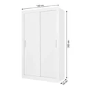 Ver imagem 3 de Guarda-Roupa Solteiro 2 Portas de Correr e 1 Gaveta 200 x 120cm City Yescasa Branco