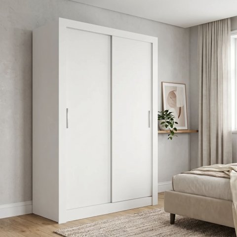 Guarda-Roupa Solteiro 2 Portas de Correr e 1 Gaveta 200 x 120cm City Yescasa Branco