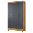 Ver imagem 2 de Guarda Roupa Solteiro Chile e Cômoda Ms913 Freijó Cinza– Moval