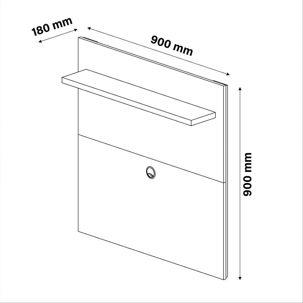 Painel para Tv de até 32 Polegadas com Rack de 2 Portas Yan Branco / Madeirado - 11