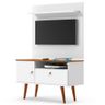 Painel para Tv de até 32 Polegadas com Rack de 2 Portas Yan Branco / Madeirado - 1