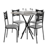 Conjunto de Mesa com 4 Cadeiras Diamante Reta Mdf 15mm Fibra - Preto/cinza - 1