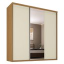 Ver imagem 2 de Guarda-Roupa Casal MDF BP com 3 Portas 1 Espelho e 4 Gavetas Liege Marrom/Nogueira/Off White