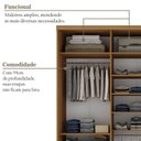 Ver imagem 6 de Guarda-Roupa Casal MDF BP com 3 Portas 1 Espelho e 4 Gavetas Liege Marrom/Nogueira/Off White