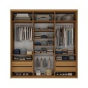 Ver imagem 4 de Guarda-Roupa Casal MDF BP com 3 Portas 1 Espelho e 4 Gavetas Liege Marrom/Nogueira/Off White