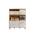 Ver imagem 3 de Cozinha Dakota 6 Portas 1 Gaveteiro C/ Espaço para Microondas e Vinhos - Jequitiba/off White