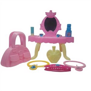 Penteadeira Infantil Princesa - Brinquedo Rosa com Espelho e Acessórios para Meninas