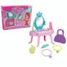 Penteadeira Infantil Princesa - Brinquedo Rosa com Espelho e Acessórios para Meninas - 4