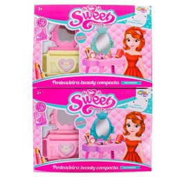 Penteadeira Infantil Princesa - Brinquedo Rosa com Espelho e Acessórios para Meninas - 3
