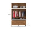 Ver imagem 2 de Roupeiro / Guarda Roupas Hou Triplex 4 Portas + 4 Gavetas Pés Elevados e Maleiro Amplo Cor Imbuia Pz