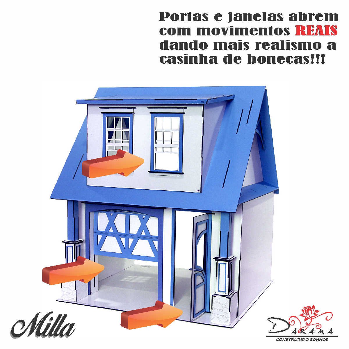 Kit Casinha escala Barbie garagem Milla LAZULI com moveis LB - 2