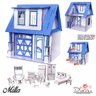 Kit Casinha escala Barbie garagem Milla LAZULI com moveis LB - 1