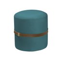 Ver imagem 2 de Kit 2 Puff Decorativo Old com Cinto Estofado em Veludo Azul