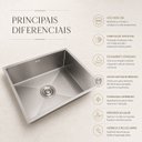 Ver imagem 5 de Cuba Lisboa 70cm, Aço Inox 304, Cuba Gourmet