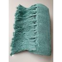 Ver imagem 3 de Kit 2 Manta para Sofá e Peseira de Cama Pistache e Cru Detalhe em Quadriculado 1,20x1.80m