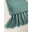 Ver imagem 4 de Kit 2 Manta para Sofá e Peseira de Cama Pistache e Cru Detalhe em Quadriculado 1,20x1.80m