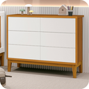 Ver imagem 3 de Kit 2 Cômoda Infantil 6 Gavetas Branco Savana Classic Madeira