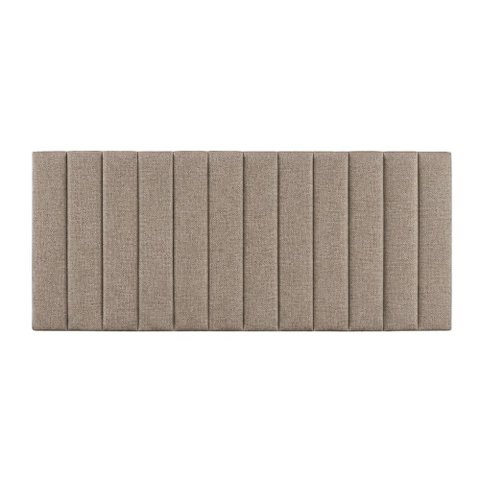 Cabeceira Cama Casal Queen Estofada Gomos 170cm X 121cm Linho Veludo Cor:linho Philips Amêndoa